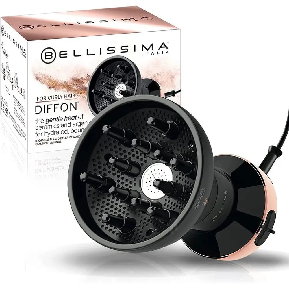 Asciugacapelli Dion Ceic con Diffusore per Capelli Ricci - Asciugacapelli 2-in-1 con Diffusore - Riduce Crespo, Incurvatura e Volumizza - Leggero, C