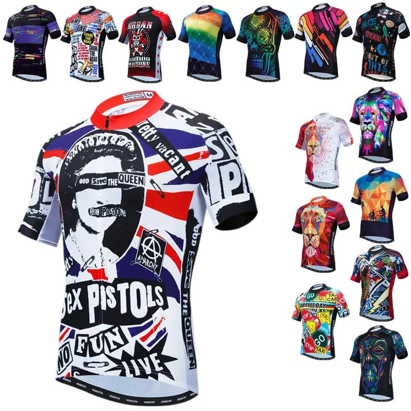 Weimostar Funny Cycling Jersey Men's Summer MTB Bike Jersey Cycling T-shirt Anti-uv Racing Sport Cycling Clothing Cycling Clothing On Road