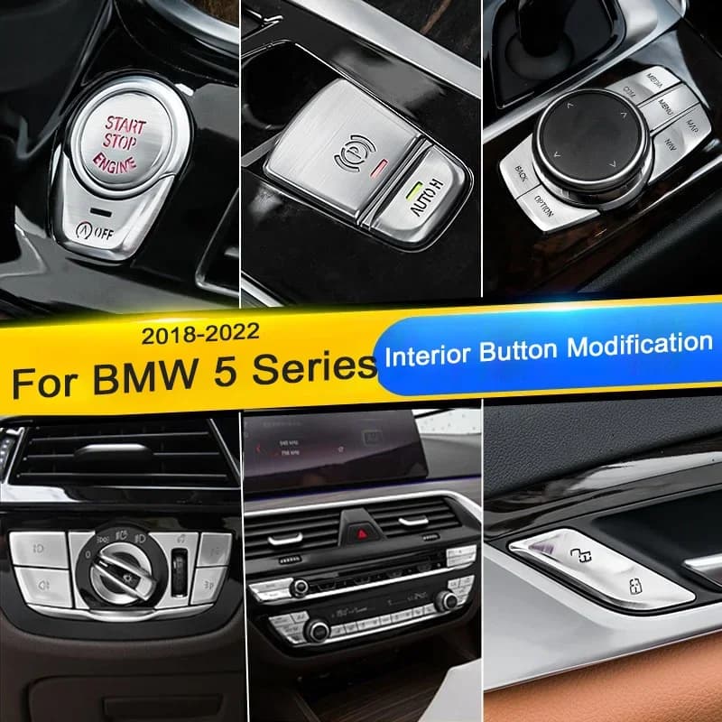 Per BMW Serie 5 G38 G31 G30 F90 2018-2022, Copertura Adesiva per Pulsanti CD del Controllo Centrale dell'Auto, Copertura per Pulsanti Alzacristalli e Multimedia