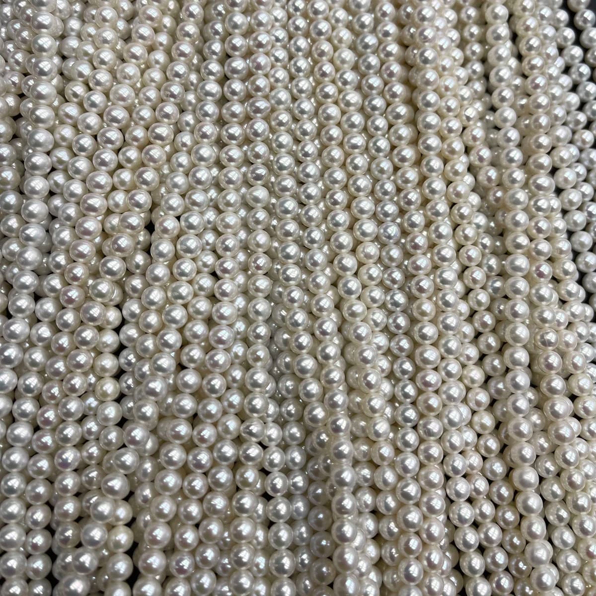 5-6mm AAAA naturale d'acqua dolce barocco rotondo bianco perla distanziatore perline gioielli fai collana fai da te braccialetto donna matrimonio premium