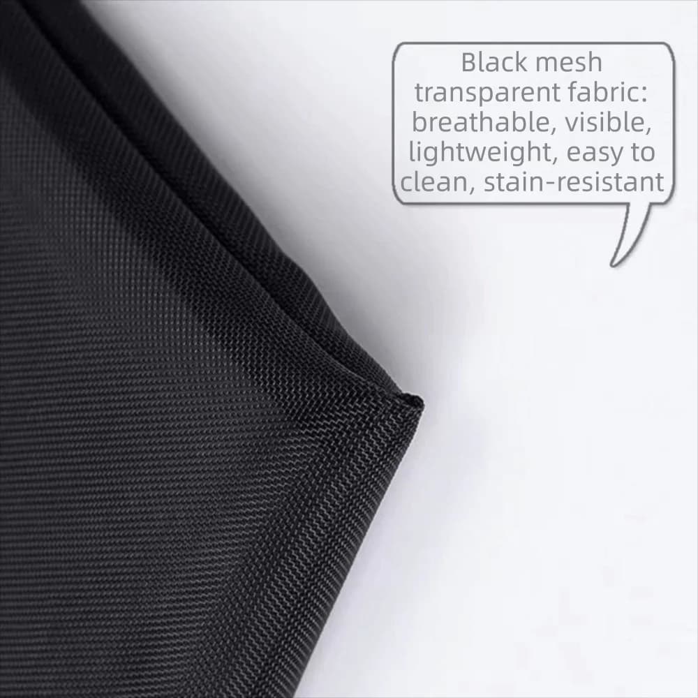 New Black Mesh Cosmetic Bag Portable Clear Mesh Makeup Bag Multi-functional Zipper Closure Makeup Organizer Travel Use