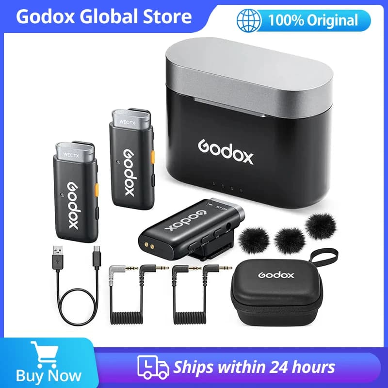 GODOX Sistema microfonico wireless WEC-S da 2,4 GHz per fotocamere Sony Portata massima di 200 m per interviste Commenari dal vivo Riprese