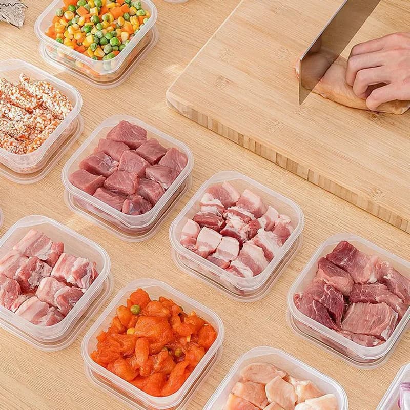 Contenitori impilabili per la conservazione degli alimenti Scatole ermetiche per la conservazione della freschezza per la preparazione dei pasti Scatola sigillata per l'organizzazione degli ingredienti del frigorifero/congelatore