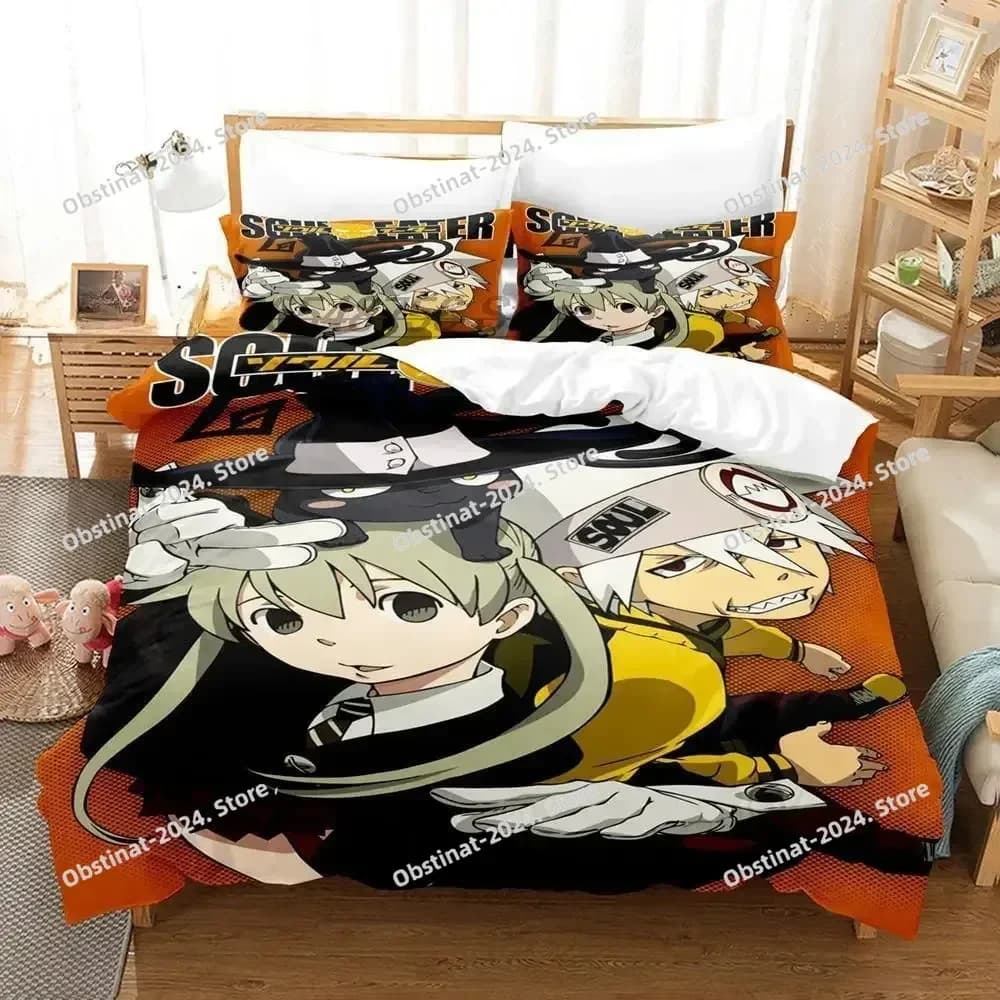 Set biancheria da letto Anime Soul Eater con stampa 3D Set letto singolo doppio completo Queen King Size Set copripiumino per camera da letto per bambini per adulti Tessili per la casa
