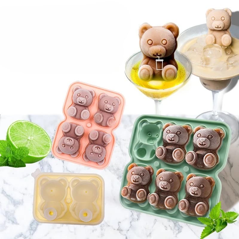 Stampo per cubetti di ghiaccio in silicone con griglia 2/4/6 Stampo per vassoio per cubetti di ghiaccio quadrato grande Creatore di cubetti di ghiaccio Non tossico Durevole