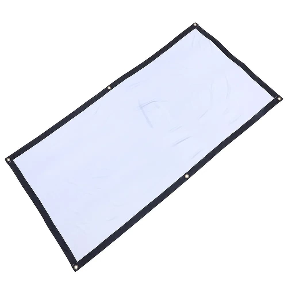 1 set di schermi per proiettore in poliestere pieghevole da 70 pollici con bordo nero, per interni ed esterni, portatile, ad alta definizione, per cinema
