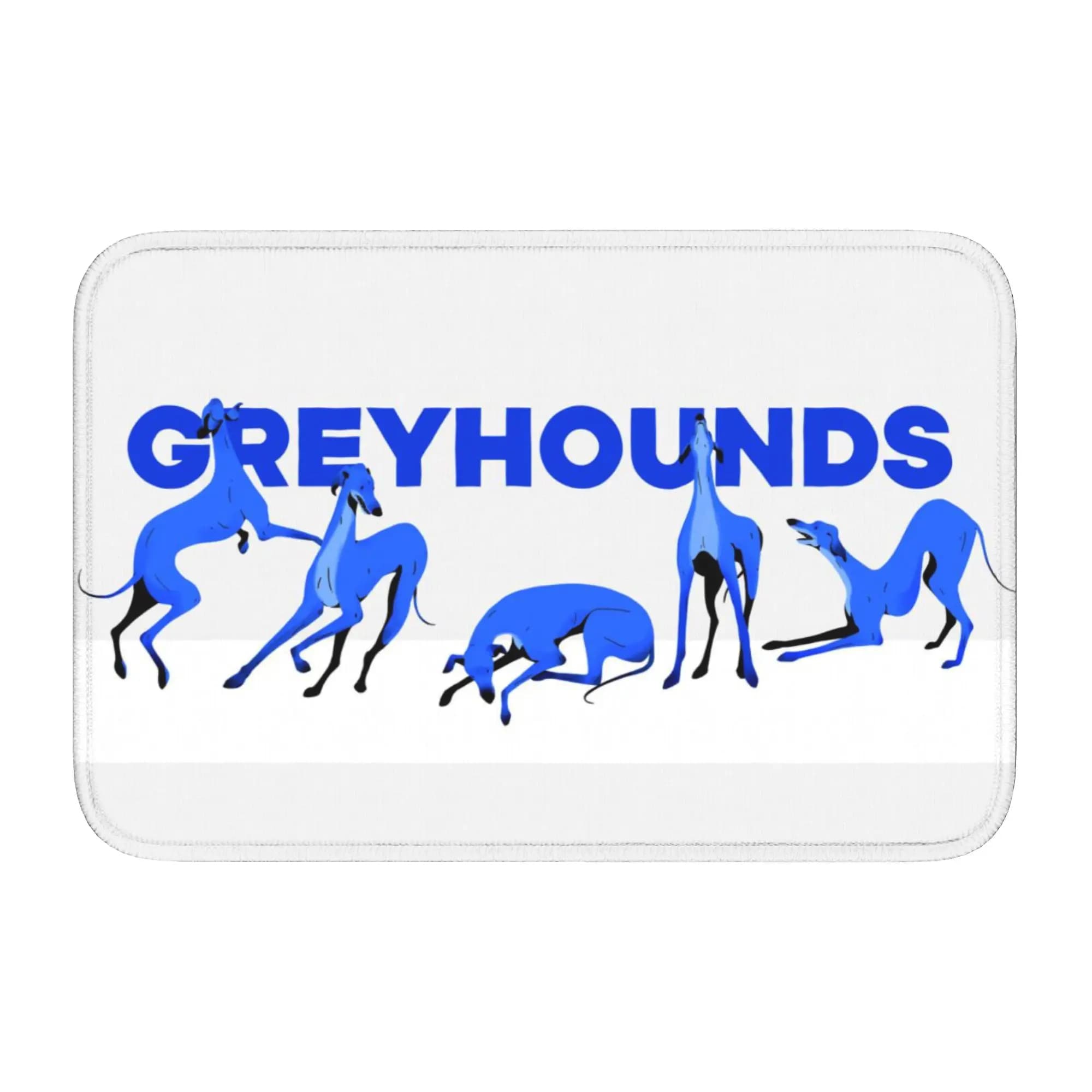 Customized Greyhound Non-slip Inlet Mat, Waterproof, For Living Room, Grassy, Leg Mat