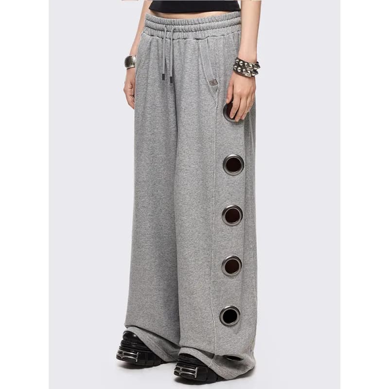 2025 Autumn/Winter New European and American Street Trendy Piercing Style Loose Tethered Pants Hoodie Fake Two piece Top
