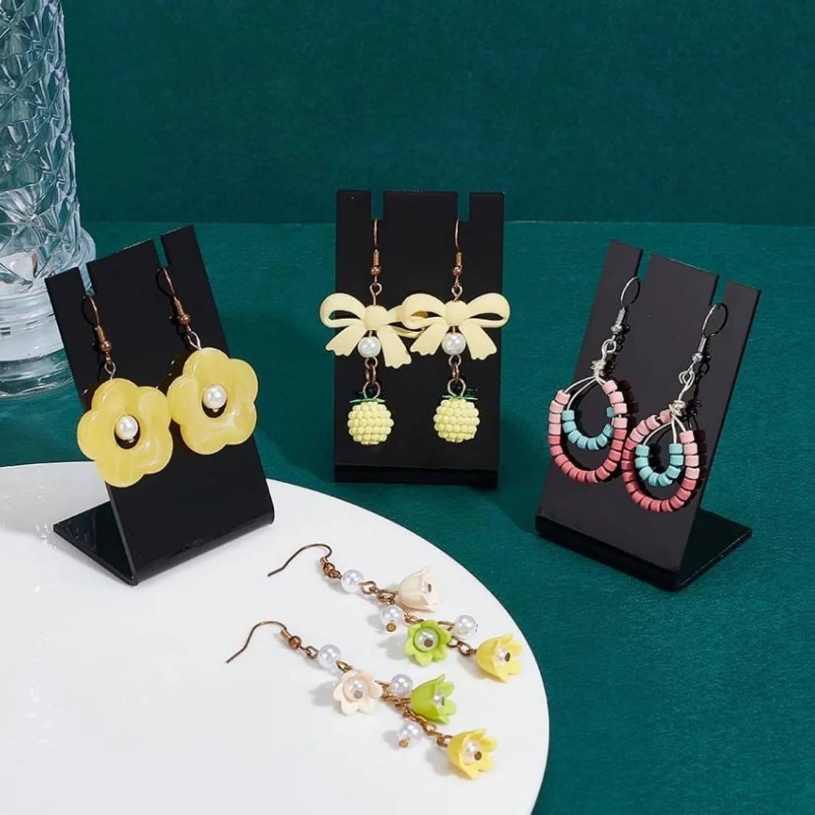 Earring exhibitor, Robust and Rectangular Jewelry Organizer, Elegant Acrylic Jewelry Showcase with Protective Film for Sale