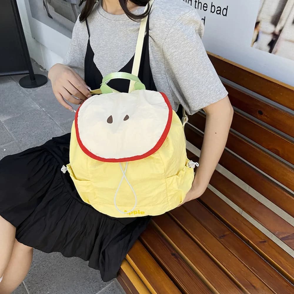 Patchwork Mini Girls Backpack Medium Capacity Lightweight Nylon Double Shoulder School Daily Student Japanese Cute Bag