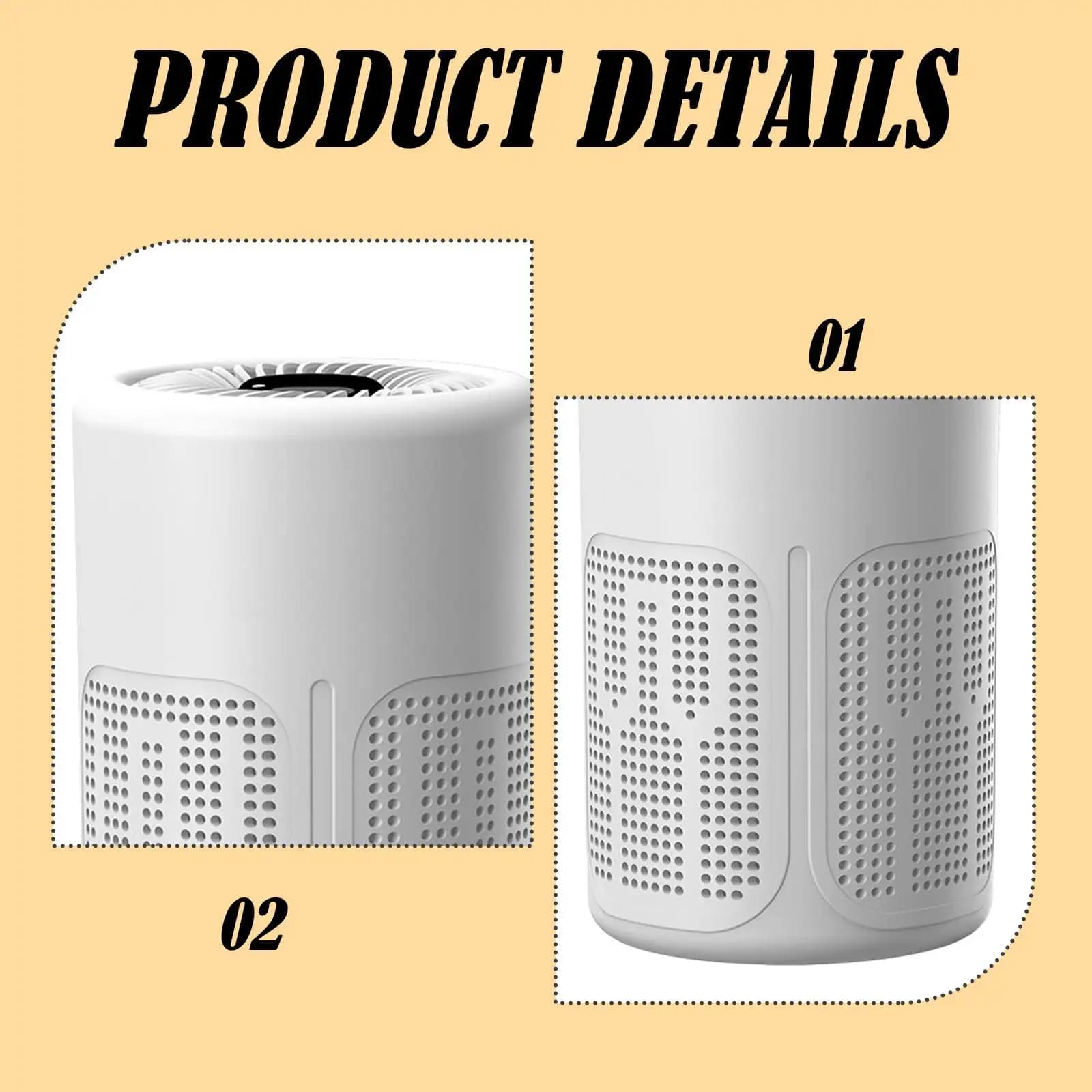 Purificatore d'Aria per Interni con Ioni Negativi, Depuratore Intelligente, Eliminatore di Odori per Fumatori e Spazi Abitativi