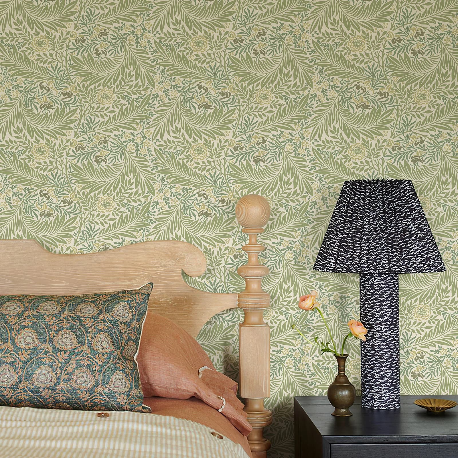 Foglie verdi Carta da parati floreale stacca e incolla Carta da parati autoadesiva in vinile rimovibile per la decorazione della casa del soggiorno della camera da letto