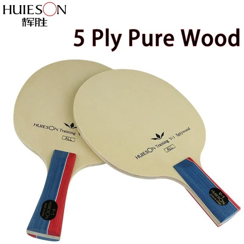 HUIESON Table Tennis Rackets Blade 5Ply All Wood Training Ping Pong Paddle Shakehand&Penhold for Beginners Training Competition