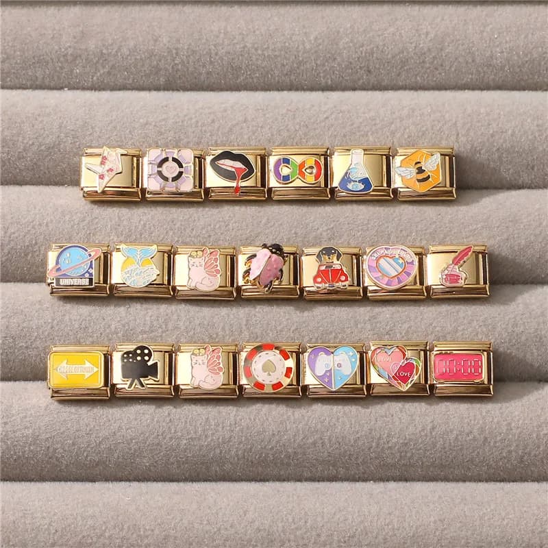 Cute Border Hills Schnauzer Husky Animal Dogs Italian Pendants Suitable Links Stainless Steel Bracelet 9mm DIY Creation of Jewelry Gifts
