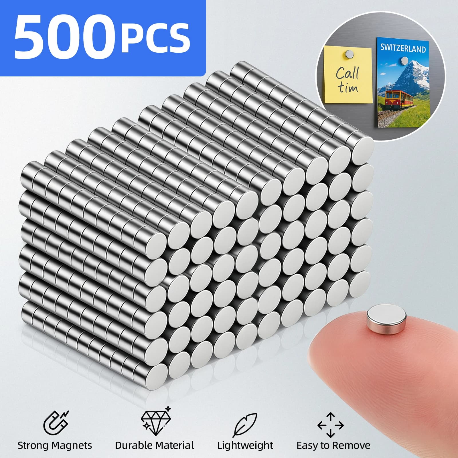Small Magnets, Refrigerator Magnets of Different Sizes, 3x1 3x2 2x1 3x3 4x2 5x2 6x2mm Mini Magnets for Fridge, Kitchen, Office