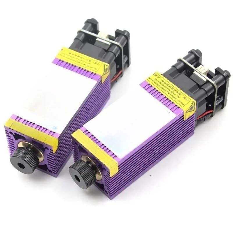 Modulo Laser Blu 450nm 2500mW, Testa Laser per Incisione 3000mW 3.5W, Laser da Taglio Focalizzabile 5W con PWM e Dissipatore di Calore Viola
