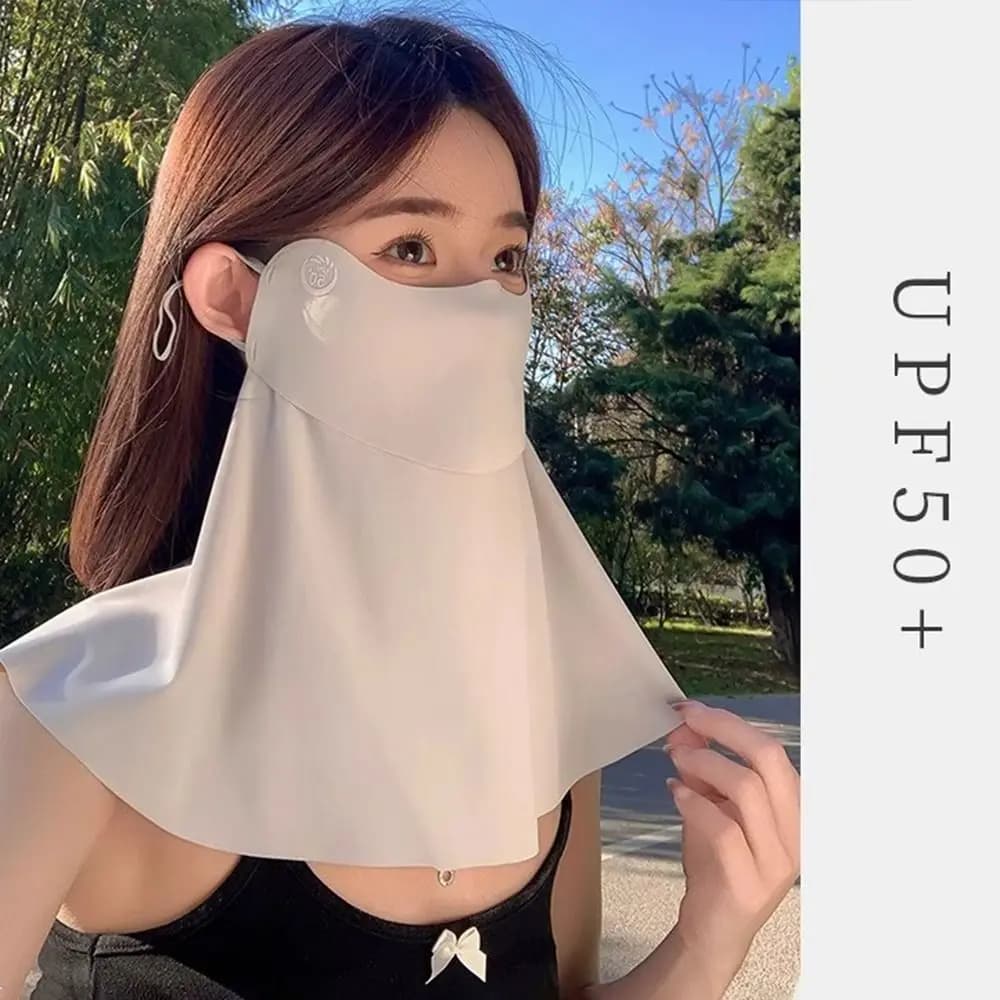 Maschera protettiva solare traspirante 360° per bere acqua ° Passamontagna Anti-UV con Ampia Copertura UPF50+ per Viso e Collo