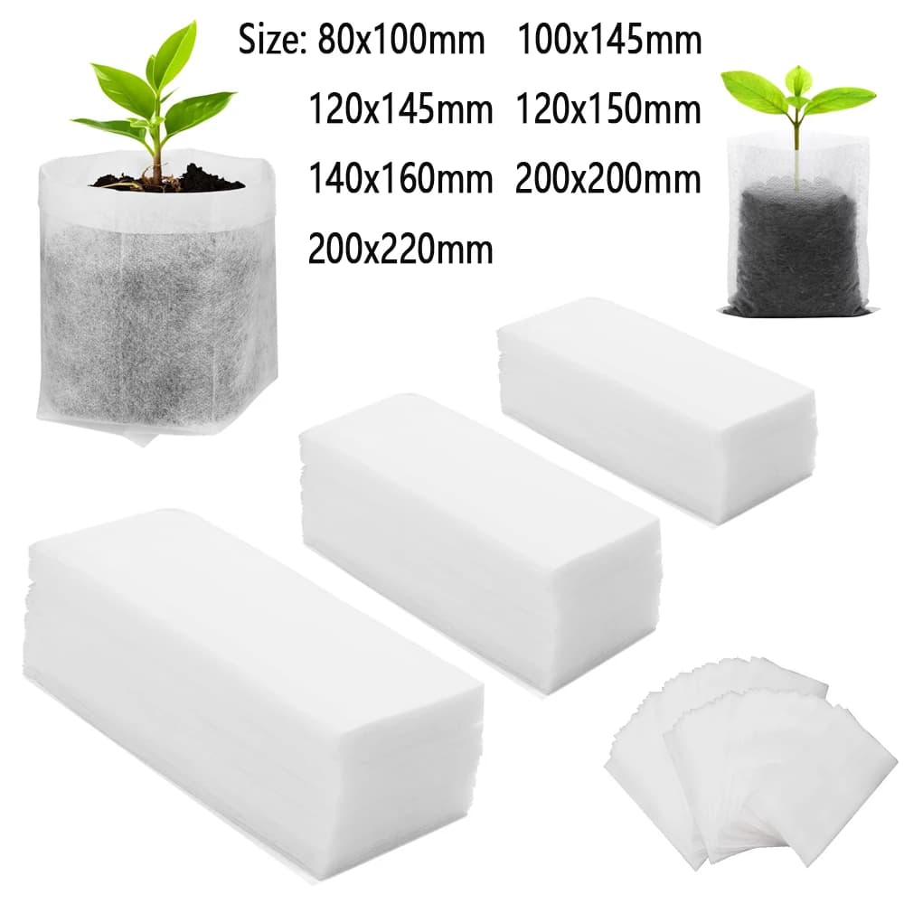 25/50/100 pcs Different Size Nonwoven Pouch Plant Eco-Friendly Aeration Planting Vivary Bag Plant Grow Fabric Bag