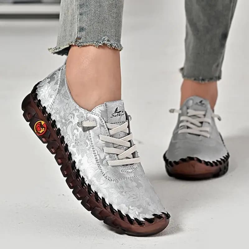 Nuove scarpe oxford uniche 43 44 mocassini da donna in pelle crosta mocassini ortopedici da donna appartamenti da passeggio quotidiani con lacci firmati madre