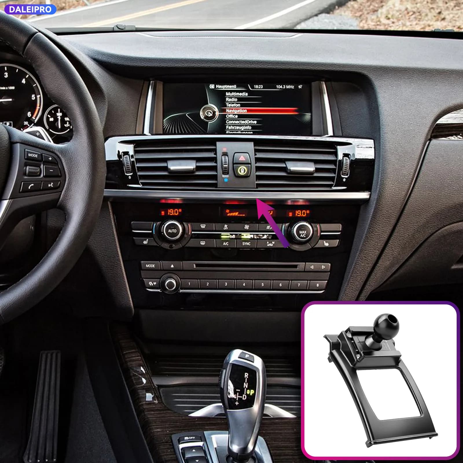 For BMW X3 F25 2011-2017 X4 F26 2015-2016 2017 2018 Vehicle-Specific Phone Holder Base Smart Car Phone Mount 66W Charging Holder