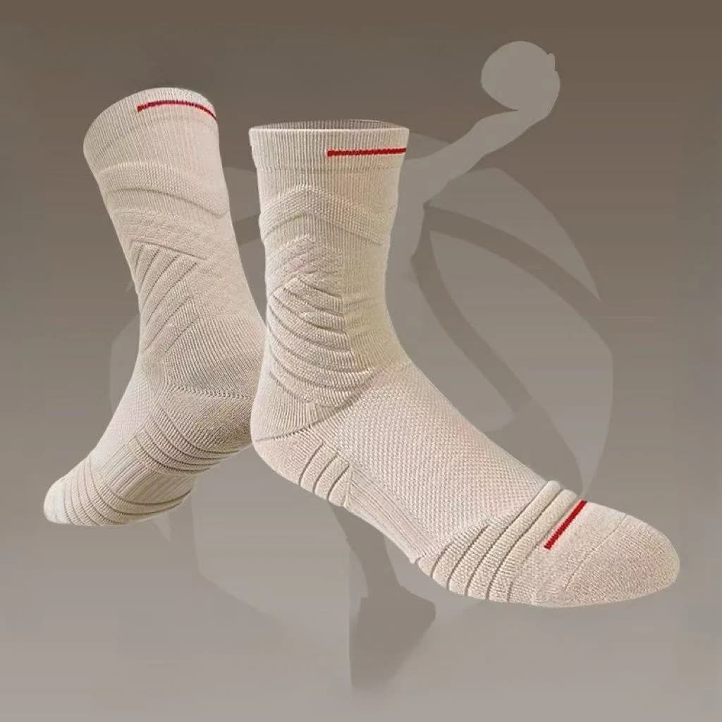 1 Pair Men’s“Streetball”Basketball Socks–All-Season Athletic Socks with Thick Terry Cushion.Professional Grip for Sport