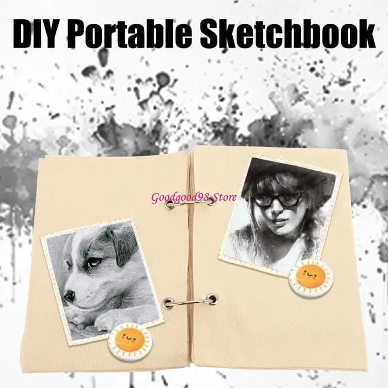 Linen Fabric Sketchbook Art Journaling Book Stitchbook for Drawing Writing