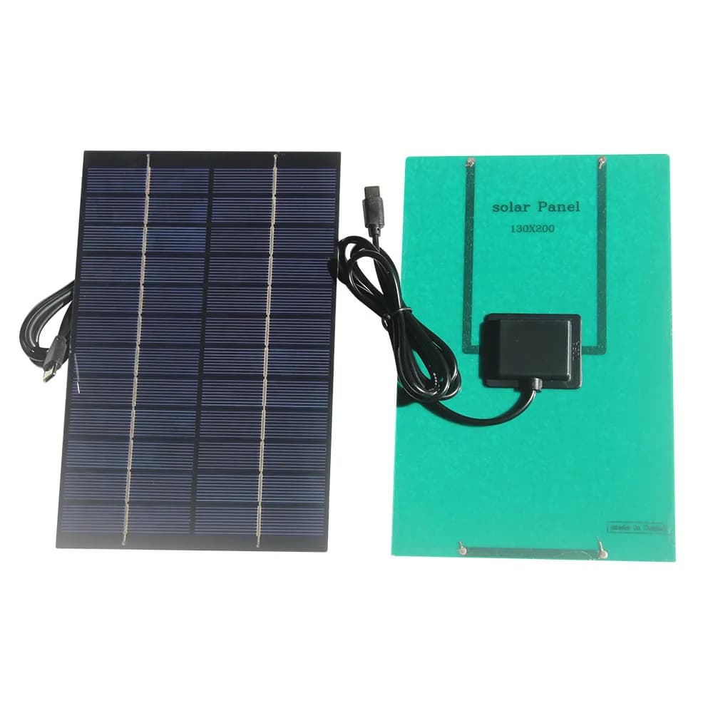 Pannello Solare Portatile 4.2W 12V PET di Piccole Dimensioni per Telecamere di Sicurezza Esterne, Ricarica Luce con Porta Type-C 200*130MM