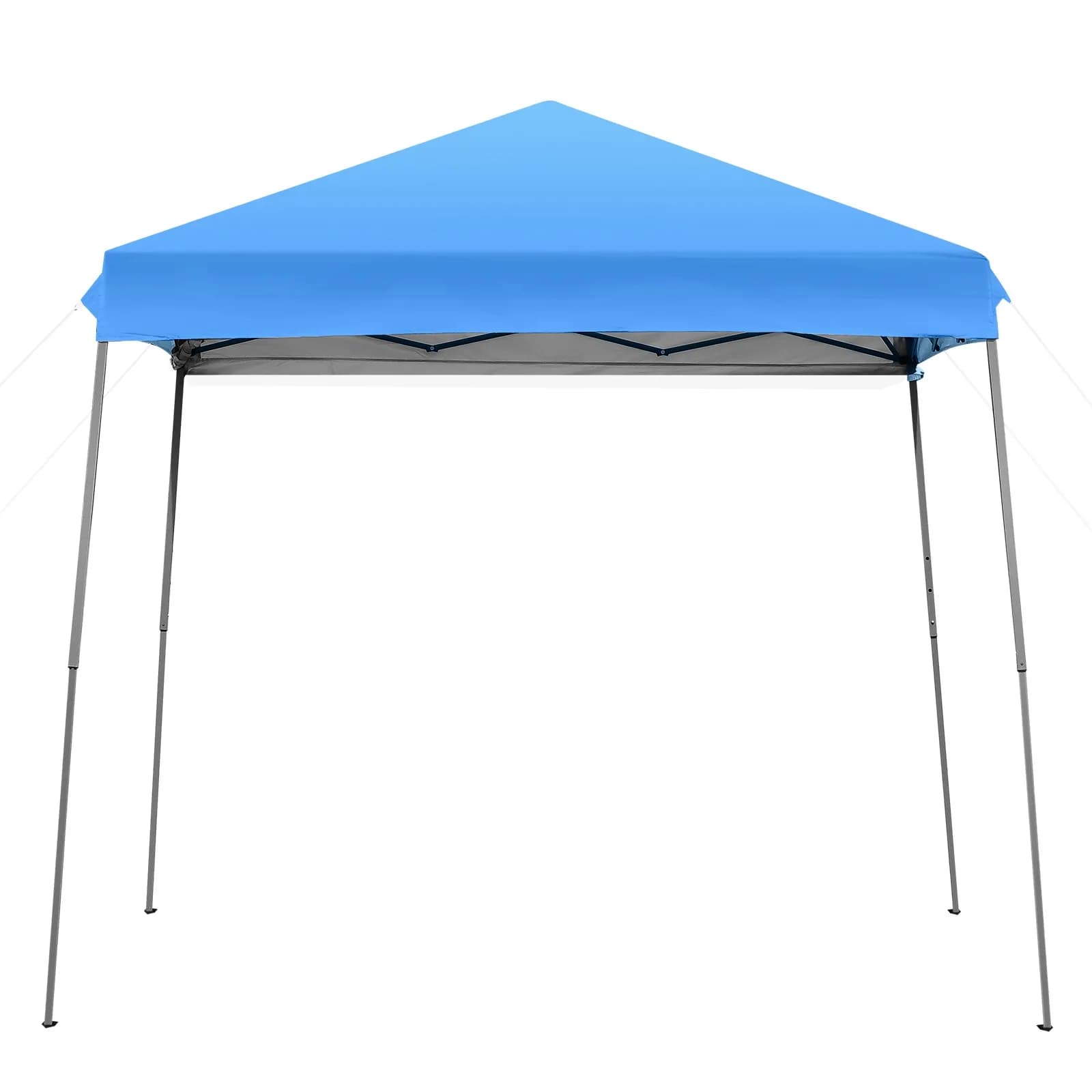 Tenda Pop-Up 3x3m con Gamba Inclinata e Pareti Laterali Avvolgibili Blu