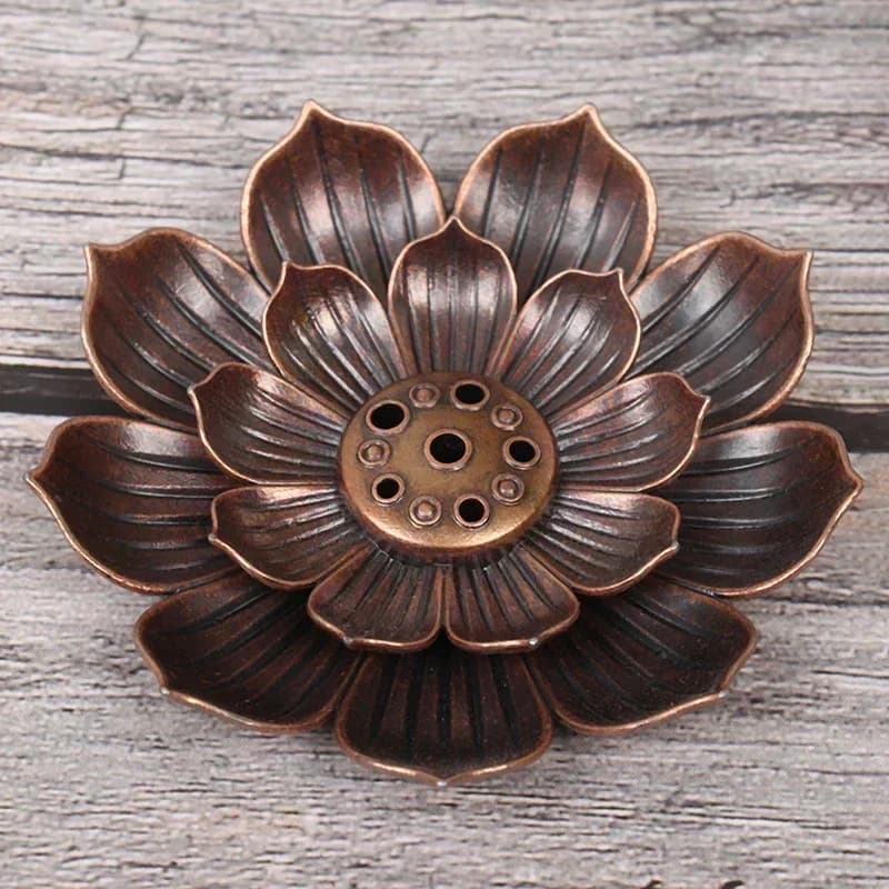 Nuovo 1PC lega bruciatore di incenso bastone piastra supporto Buddismo loto incensiere bronzo Nasturtium bruciatore di incenso