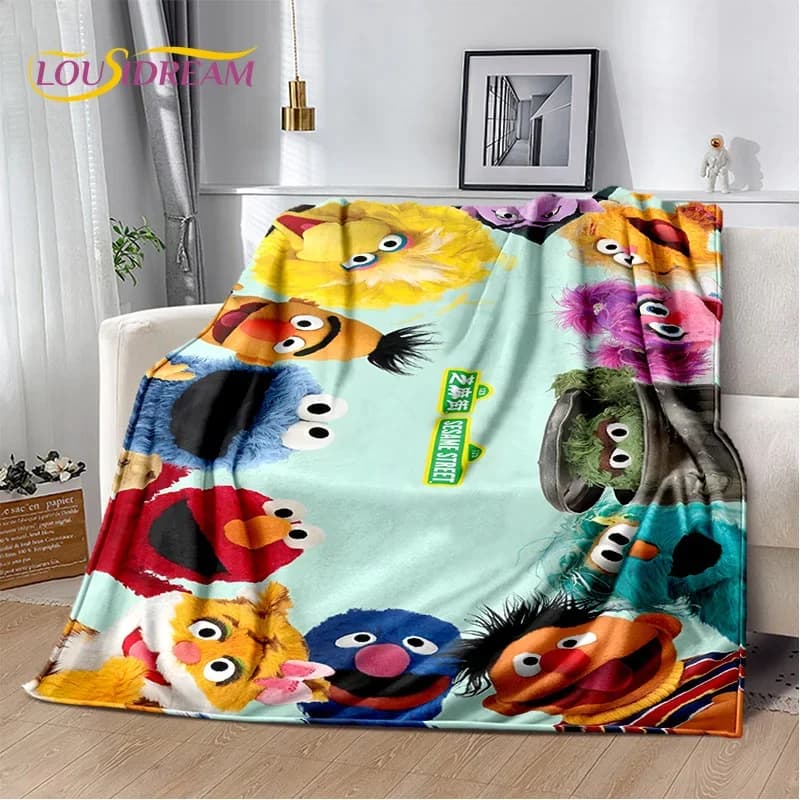 Coperte Morbide e Carine di Sesame Street, Coperta Calda e Confortevole per Picnic, Letti, Divani, Casa, Camera da Letto, Regalo per Bambini