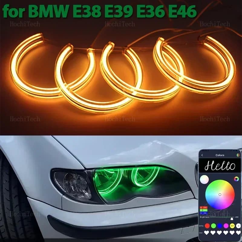 RGB multi-colore Controllo Mobile LED Angel Eyes Lampadina Anello Lampada DRL per BMW Serie 3 5 7 E36 E46 E39 E38 728i 740d 325i 328i 730d