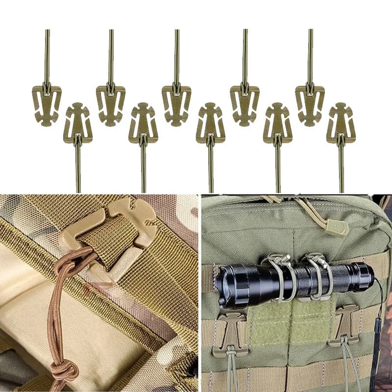10 pcs Equipment Tactical Clip Molds Elastic Belt Equipment Tactical Mosque Pliers Moisturizing Tube Outer Backpack MOlle Accessories
