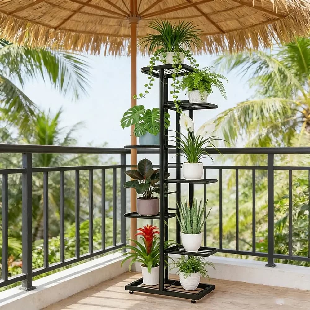Portavasi a 6, 5 o 4 livelli, scaffale porta piante per decorazioni da giardino e casa, organizer creativo per vasi dal design accattivante, perfetto per interni ed esterni