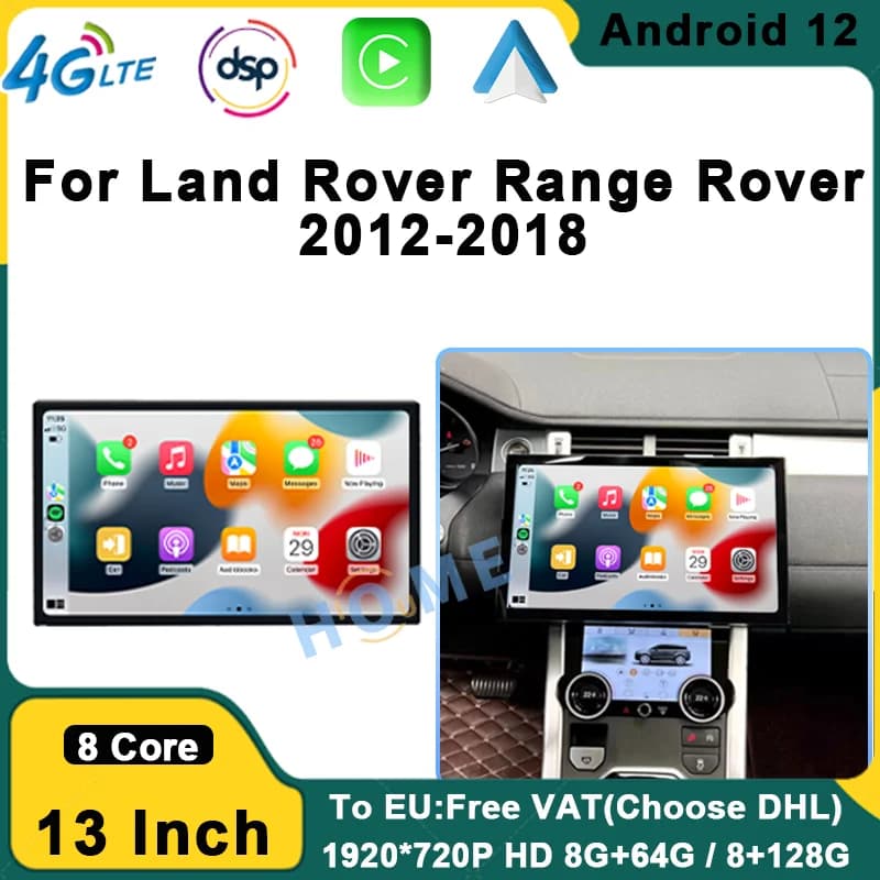 Lettore multimediale Dvd per auto Android 12 da 13 pollici per Land Rover Range Rover Evoque LRX L538 Vogue L405 Sports L494 Auto Carplay DSP