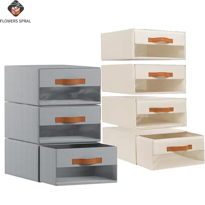 Storage box for bed linen for the house, folding, stackable, covered, bed linen storage box, bed linen storage box