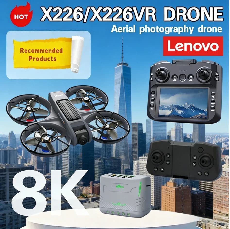Lenovo X226/X226VR Drone 8K Professional Remote Control Helicopter Plane RC Dron With Screen Quadcopter Toys Gift for Kids