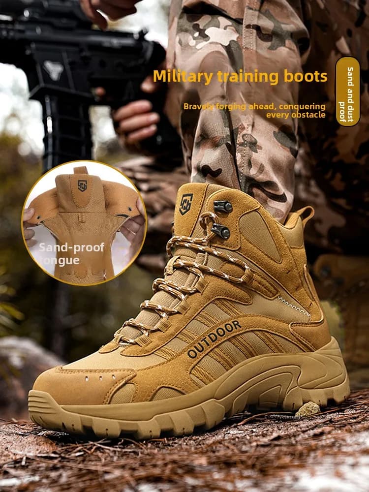 Stivali Militari Desert Versione Militare da Uomo, Stivali Tattici per Allenamento Outdoor, Stivali da Lavoro e Trekking a Gamba Alta, Autunno Inverno