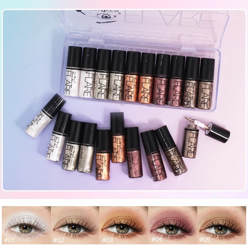 Nuovi cosmetici professionali per eyeliner lucidi per le donne Pigmento Argento Colore oro rosa Eyeliner liquido glitter Trucco economico