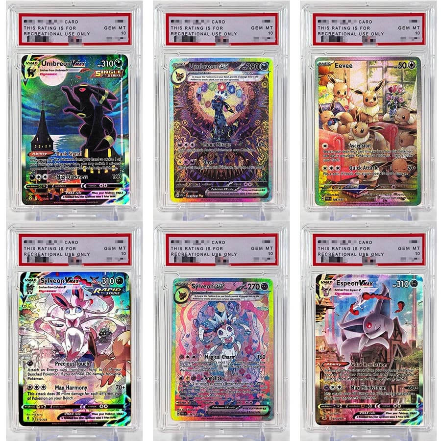 PTCG PSA Umbreon Mewtwo Sylveon Giocattoli Hobby Hobby Collezionismo Gioco Collezione Anime Carte