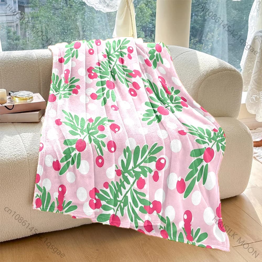 Coperta a pois con aghi di pino a tema natalizio, calda, morbida e soffice, per bambini, adulti, regali di lusso per divano letto, casa, viaggi all'aperto, campeggio