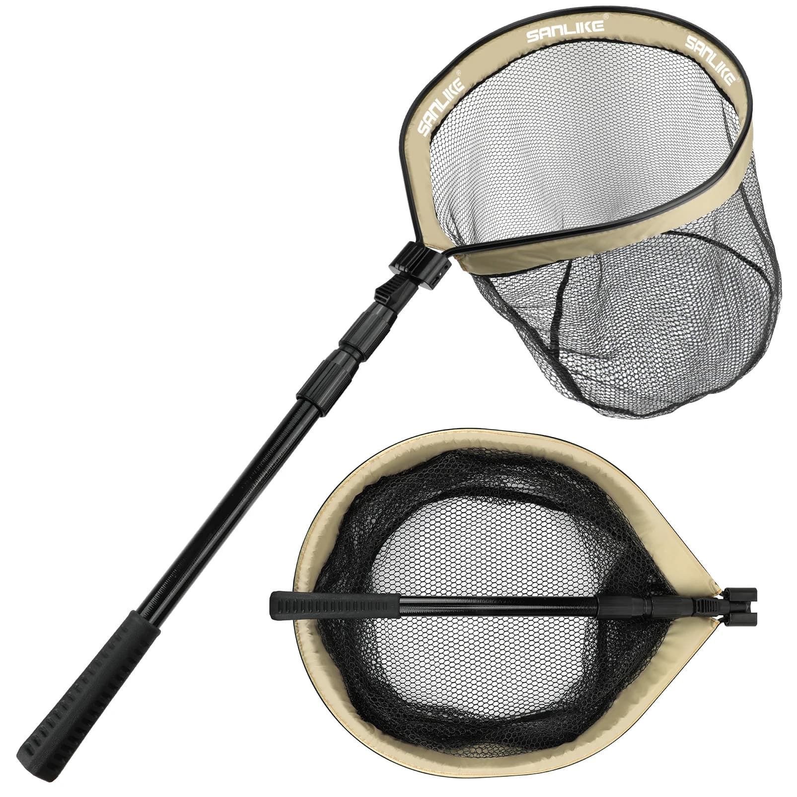 Rete da pesca pieghevole SANLIKE lunghezza 2M rete da pesca telescopica pieghevole retrattile in carbonio