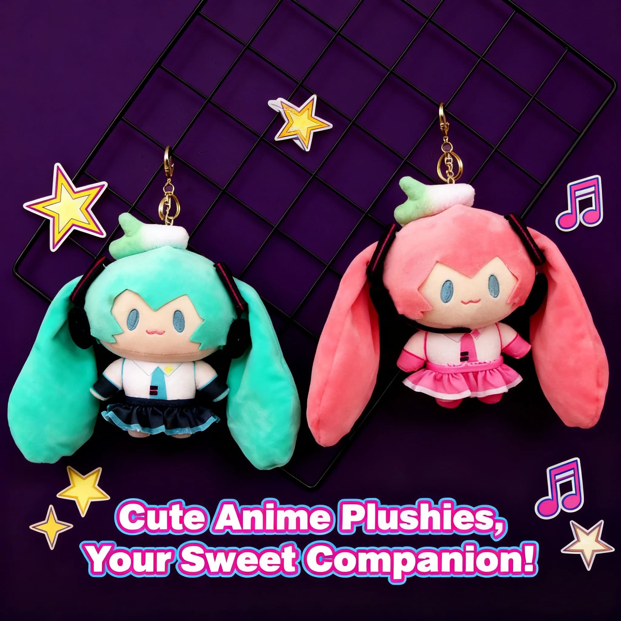 Portachiavi Peluche Anime Miku Hatsune, Simpatico Giocattolo Imbottito, Regalo per la Fidanzata, Presente di Compleanno, Merchandise Serie Vocaloid