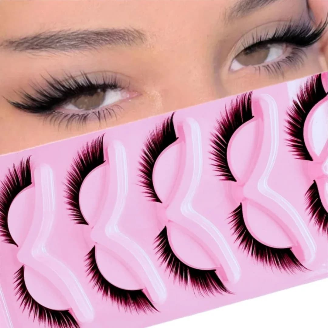 5 paia di ciglia effetto volpe dall'aspetto naturale, ciglia effetto occhio di gatto, ciglia 3D allungate da 16 mm, perfette per esaltare il tuo look