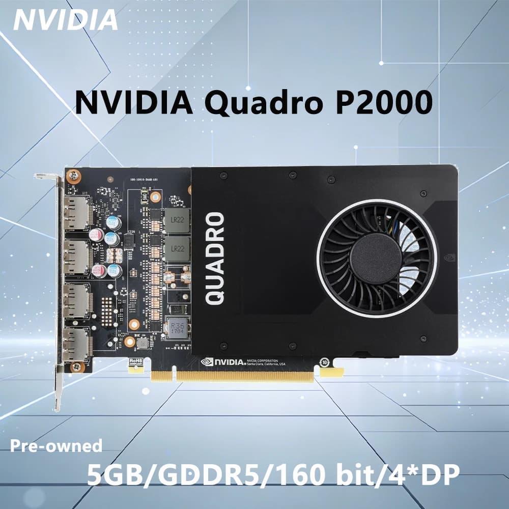 Scheda grafica per workstation NVIDIA QUADRO P2000 5GB GDDR5 160-bit PCI-E 3.0 con supporto PCI-E 3.0 DP per PC desktop da ufficio