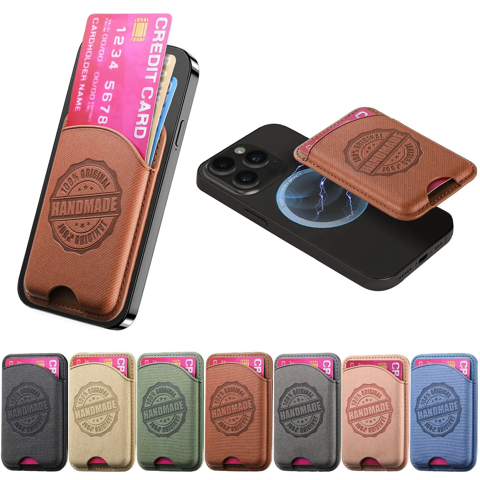 Borsa per carte di telefono adatta per custodia per telefono antiscivolo magnetica forte Magsafe per iPhone 16 Pro Max 15 Plus 14 13 Portafoglio