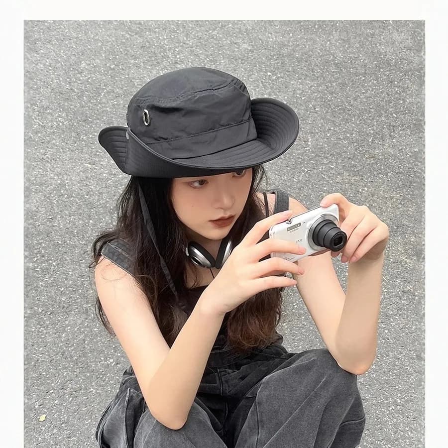 Travel Hiking Sun Hat for Men Women, Wide Brim Sun Protection Fishing Cap, Fisherman Hat Wholesale Cross Border