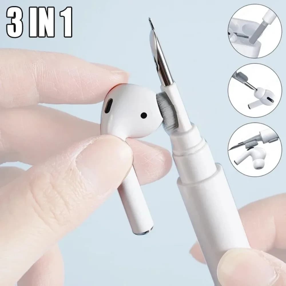 3 IN 1 Cleaner Kit Set for Bluetooth Earphone Airpods Pro 1 2 3 Earbuds Case Cleaning Pen Brush Tools Portable Cleaning Tools