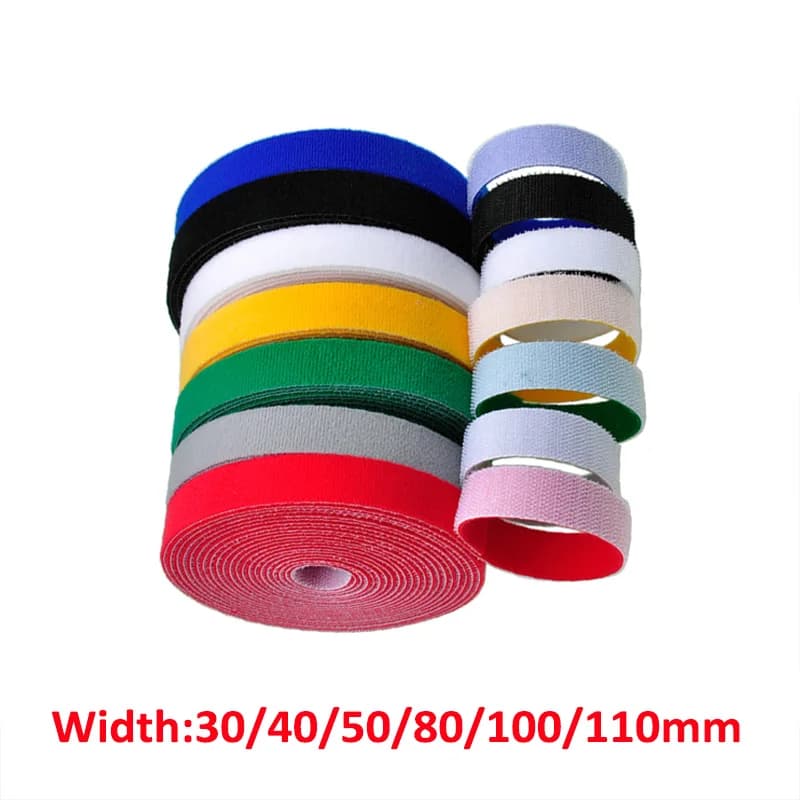 1Meters 30/40/50/80/100/110mm Self Adhesive Hook and Loop Fastener Cable Ties Reusable Wire Straps Cable Organizer For DIY