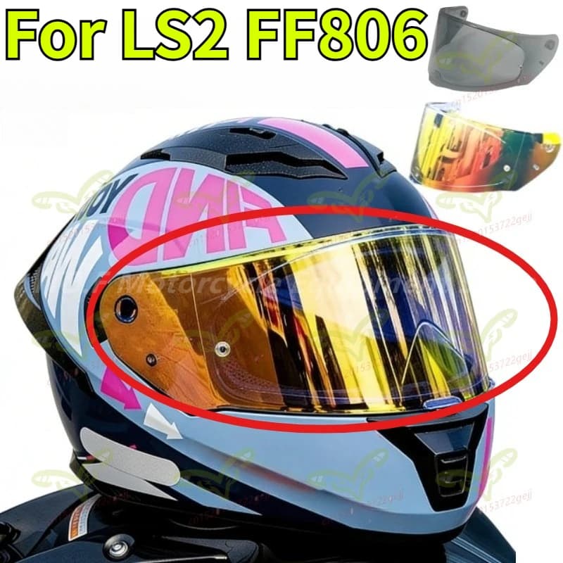 Visiere Parasole per Casco Moto, Accessori per Casco Moto, Grande Spoiler Posteriore con Luci, per Casco Integrale LS2 FF806