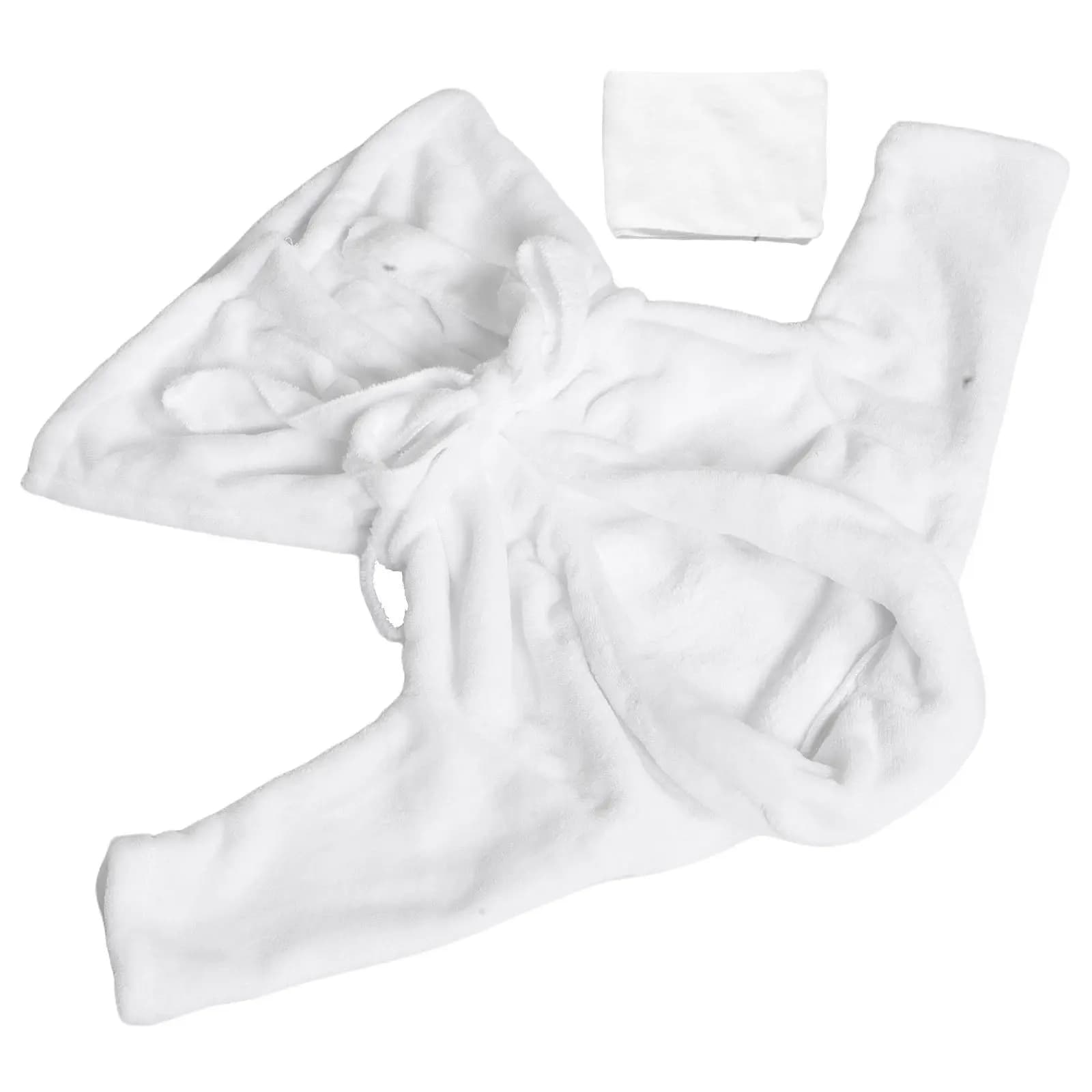 1Set Kids Bathrobe Toddler Soft Coral Fleece Hooded Winter Bathrobe Baby Sleepwear Bath Gown Headscarf 7-12 Months